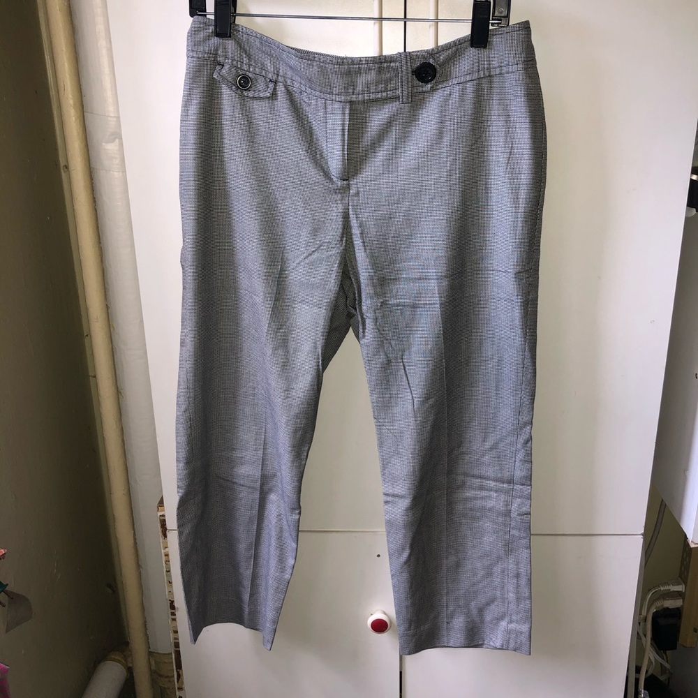 Ann Taylor gingham print ankle cropped length pants